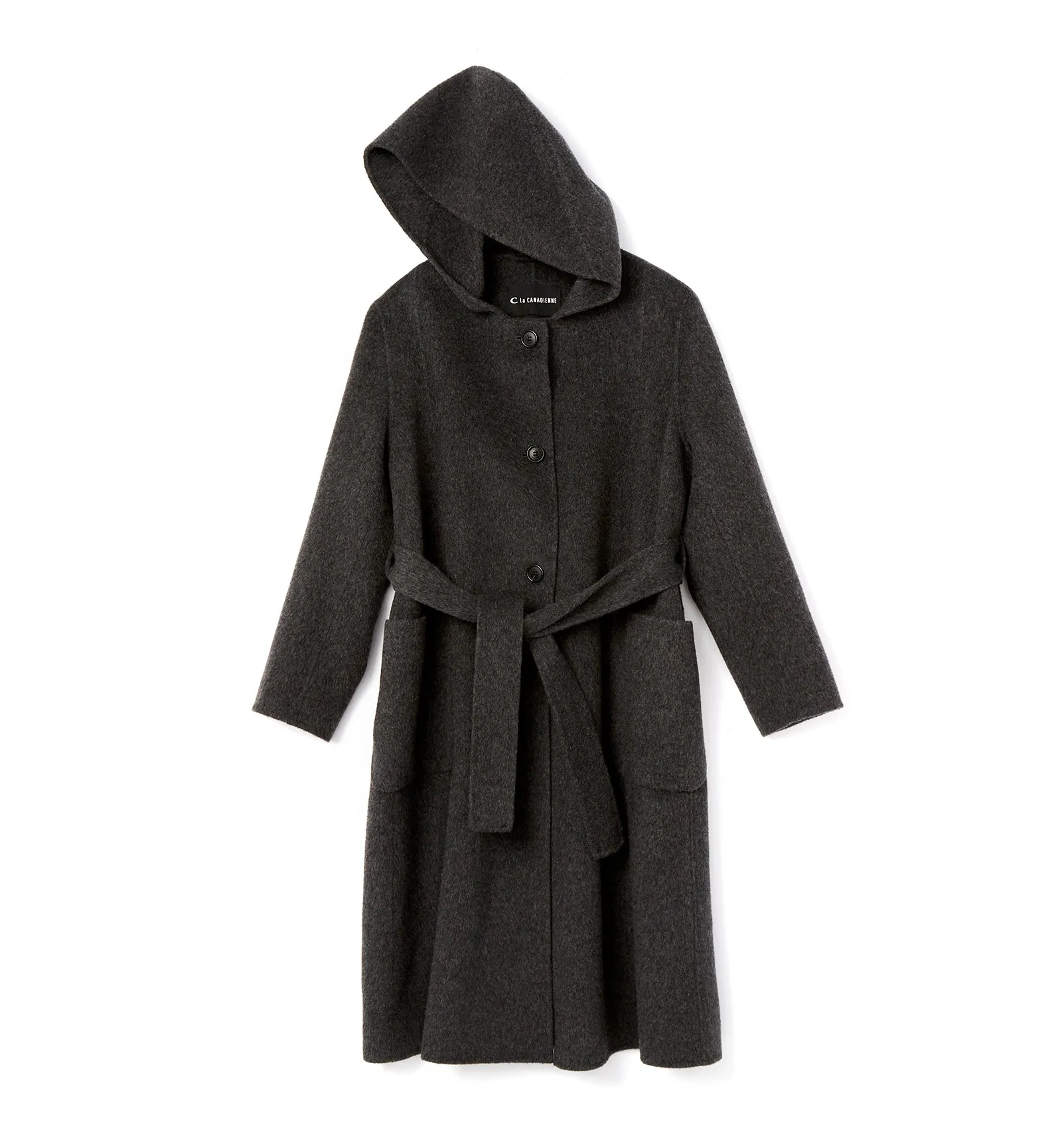 ZURI LONG HOODED WOOL COAT