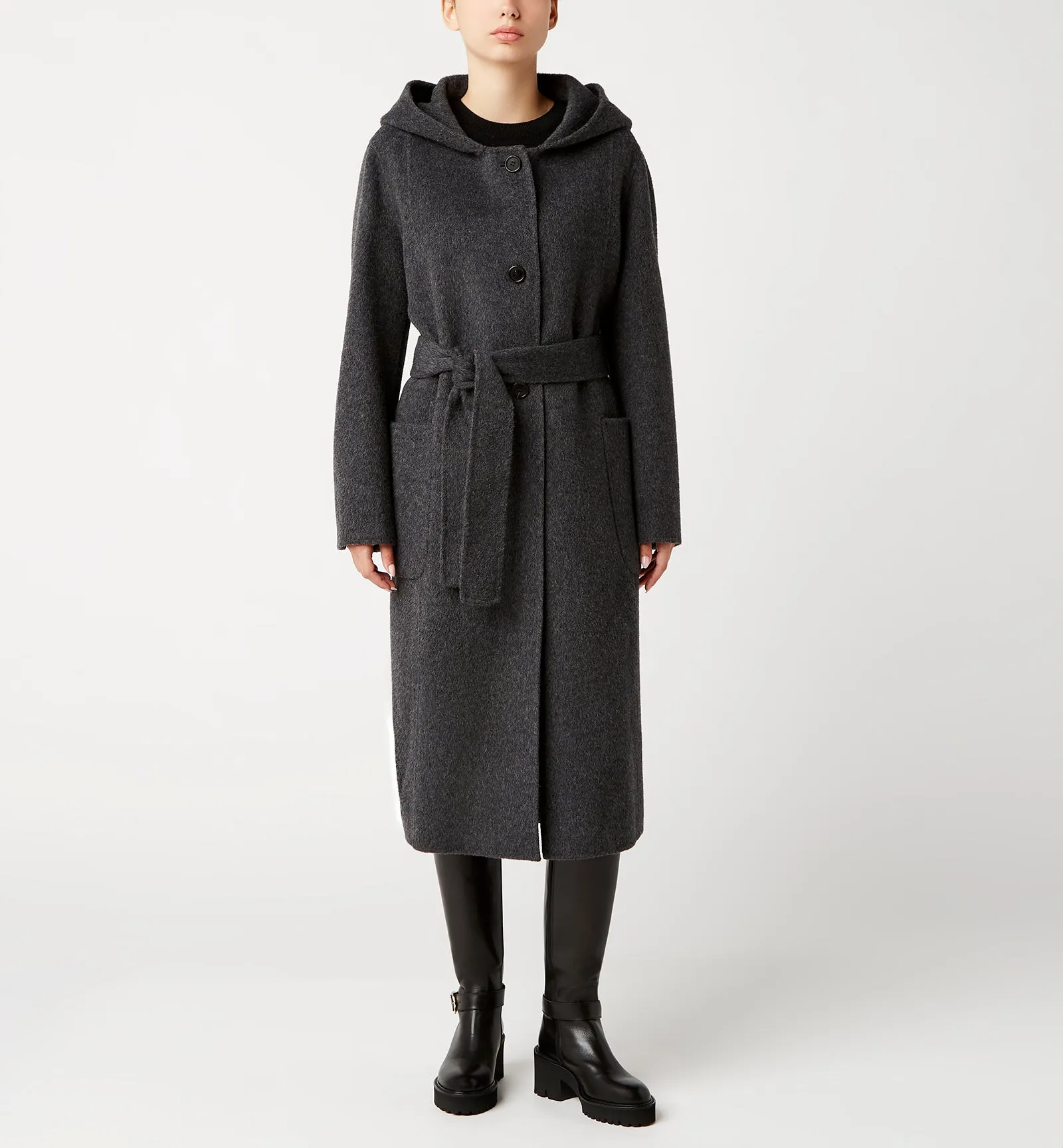 ZURI LONG HOODED WOOL COAT