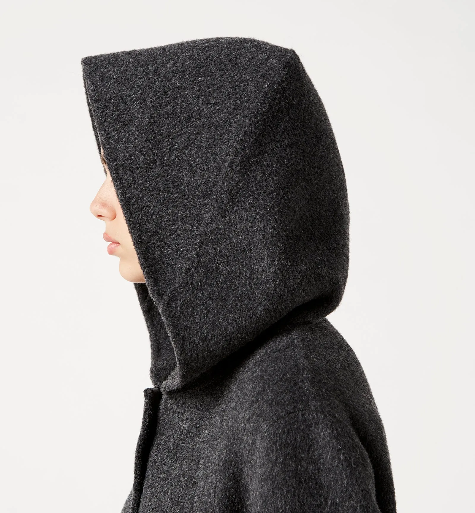 ZURI LONG HOODED WOOL COAT